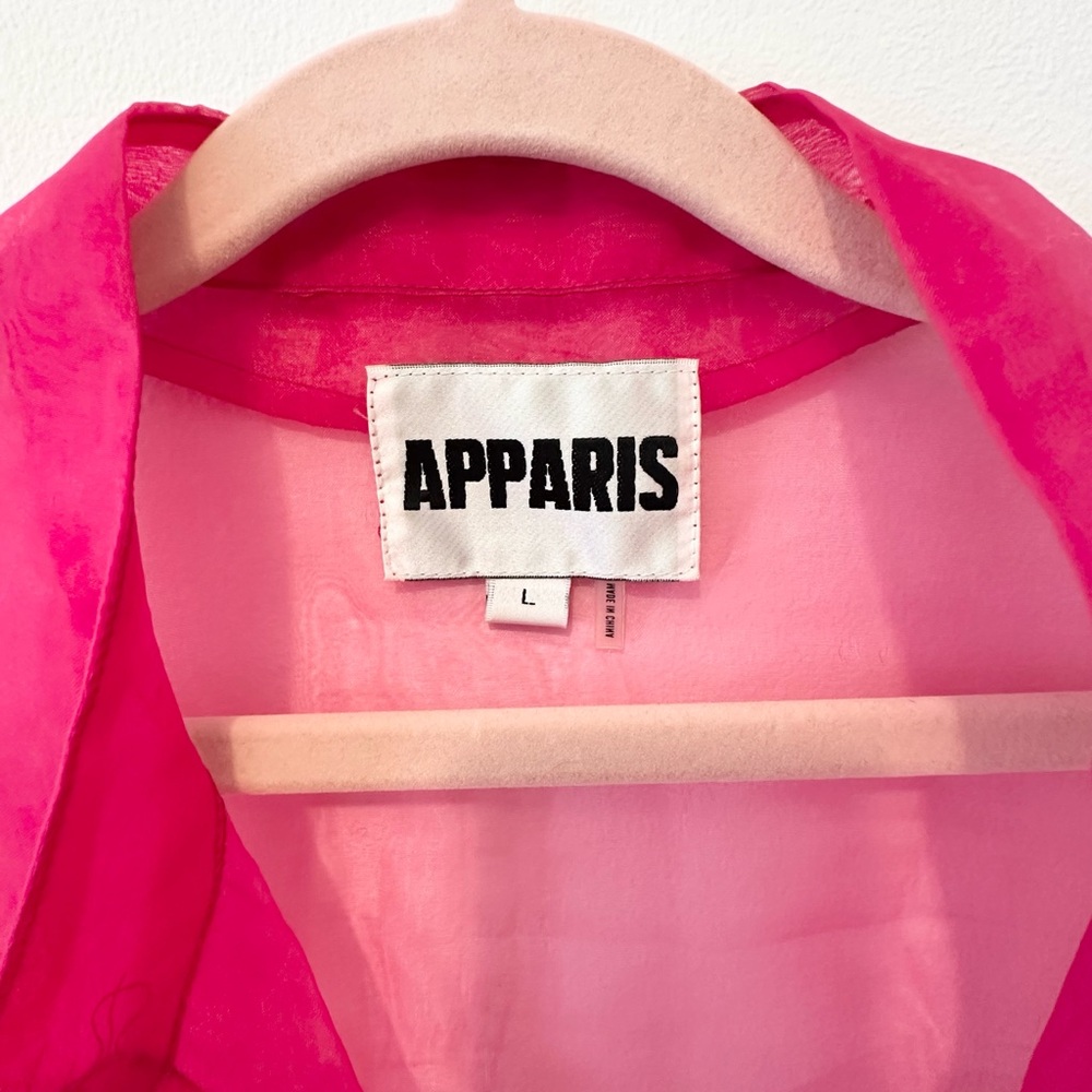 APPARIS Pink Sheer Button-Up Shirt - Picture 4 of 4